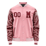 Custom Light Pink Crimson Red Jacket Jb2121152118151818