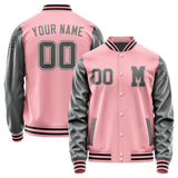 Custom Light Pink Dark Grey Jacket