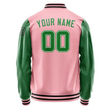 Custom Light Pink Emerald Green Jacket Jb2121242117241817