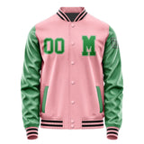 Custom Light Pink Emerald Green Jacket Jb2121242117241817