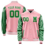 Custom Light Pink Emerald Green Jacket Jb2121242118241818