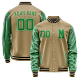 Custom Light Khaki Emerald Green Jacket