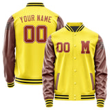 Custom Light Yellow Coral Red Jacket