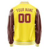 Custom Light Yellow Coral Red Jacket Jb2626162618161818