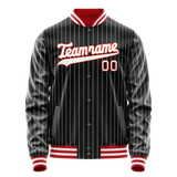 Custom Black Orange White Pinstripe Varsity Letterman Jacket