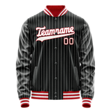 Custom Black White White Pinstripe Varsity Letterman Jacket