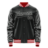 Custom Black White White Pinstripe Varsity Letterman Jacket