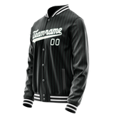 Custom Black White Teal Pinstripe Varsity Letterman Jacket
