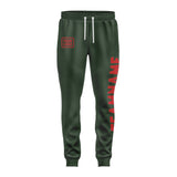 Custom Dark Green Red Pants