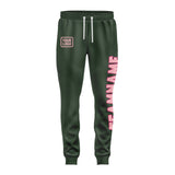 Custom Dark Green Light Pink Pants