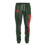 Custom Dark Green Orange Red Pants