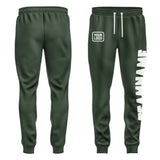 Custom Dark Green White Pants
