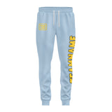 Custom Light Blue Gold Pants