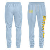 Custom Light Blue Gold Pants