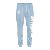 Custom Light Blue White Pants
