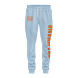 Custom Light Blue Orange Pants
