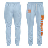 Custom Light Blue Orange Pants