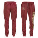 Custom Crimson Red Light Khaki Pants