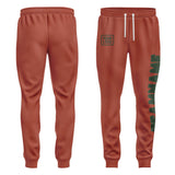 Custom Coral Red Dark Green Pants