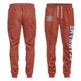 Custom Coral Red Light Blue Pants