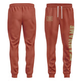 Custom Coral Red Light Khaki Pants