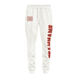 Custom White Coral Red Pants