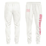Custom White Light Pink Pants