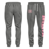 Custom Dark Grey Light Pink Pants