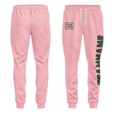 Custom Light Pink Green Pants
