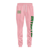 Custom Light Pink Emerald Green Pants