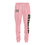 Custom Light Pink Dark Green Pants