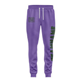 Custom Light Purple Dark Green Pants