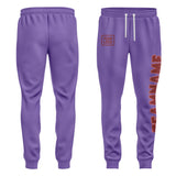 Custom Light Purple Crimson Red Pants