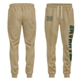 Custom Light Khaki Dark Green Pants