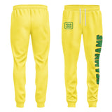 Custom Light Yellow Emerald Green Pants