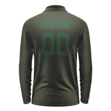 Custom Olive Green Long Sleeve Polo Shirt