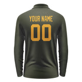 Custom Olive Yellow Long Sleeve Polo Shirt