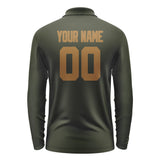 Custom Olive Khaki Long Sleeve Polo Shirt