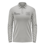 Custom Gray Dark Grey Long Sleeve Polo Shirt