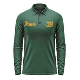 Custom Green Yellow Long Sleeve Polo Shirt