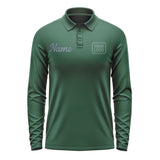 Custom Green Blue Green Long Sleeve Polo Shirt