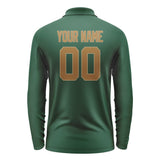 Custom Green Khaki Long Sleeve Polo Shirt