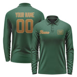 Custom Green Khaki Long Sleeve Polo Shirt