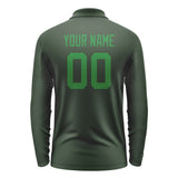 Custom Dark Green Emerald Green Long Sleeve Polo Shirt