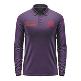Custom Purple Red Long Sleeve Polo Shirt
