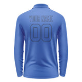Custom Sky Blue Sky Blue Long Sleeve Polo Shirt