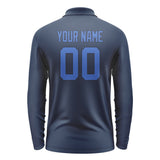 Custom Blue Sky Blue Long Sleeve Polo Shirt