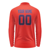 Custom Orange Red Purple Long Sleeve Polo Shirt
