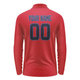 Custom Red Navy Long Sleeve Polo Shirt