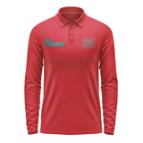 Custom Red Blue Green Long Sleeve Polo Shirt